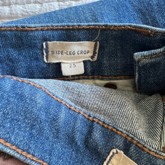 Madewell Stretchy Blue Denim Wide leg crop Women's Jeans - Picture 10 of 10